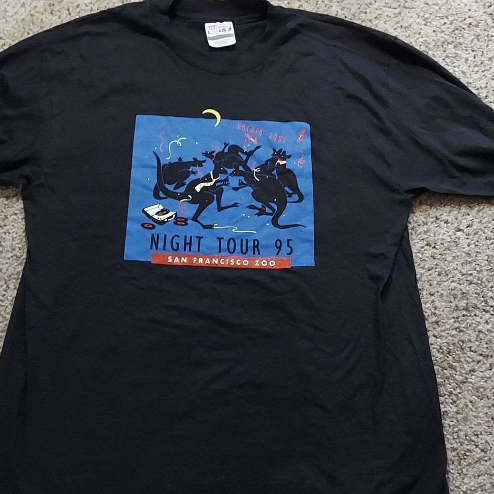 Vintage 90s San Francisco Zoo Night Tour Long Sleeve Tee Size L